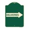 Signmission Deliveries With Right Arrow Heavy-Gauge Aluminum Architectural Sign, 24" x 18", G-1824-24362 A-DES-G-1824-24362 - alternate 1